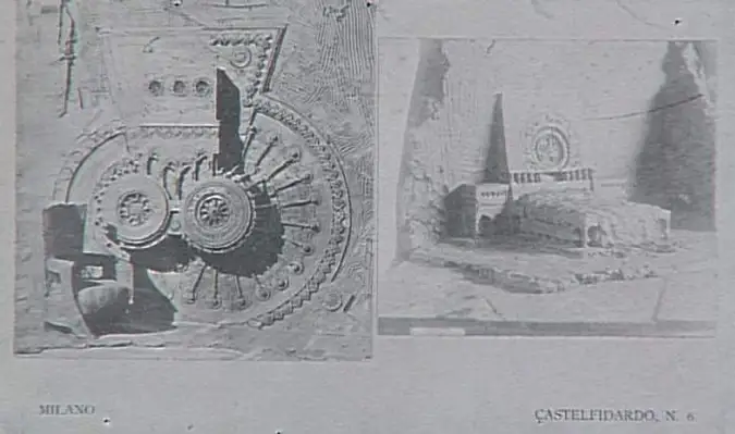 Deux photographies de maquettes de décoration intérieure de Carlo