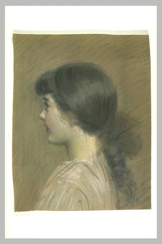 Portrait De Paulette Jeune Fille En Buste De Profil Paul Helleu