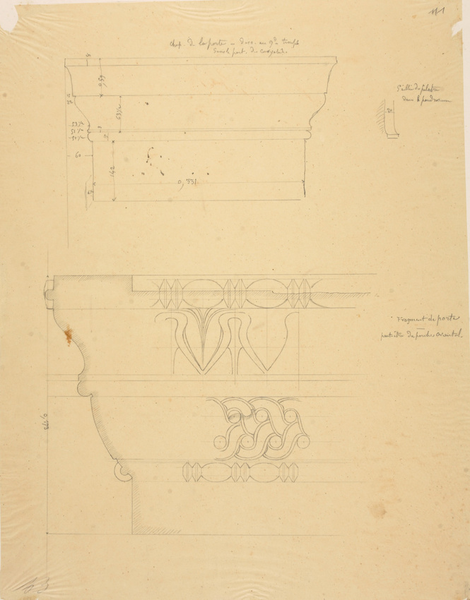 Louis Boitte - Athènes, Erechtéion, tribune des caryatides, chapiteau de la port...