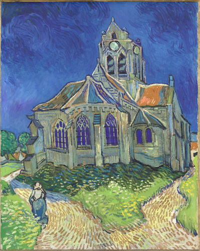 Vincent Van Gogh - L'église d'Auvers-sur-Oise, vue du chevet}