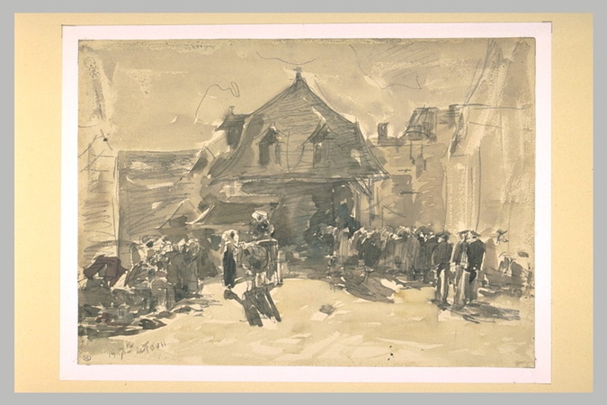 Eugène Boudin - Place au Faou
