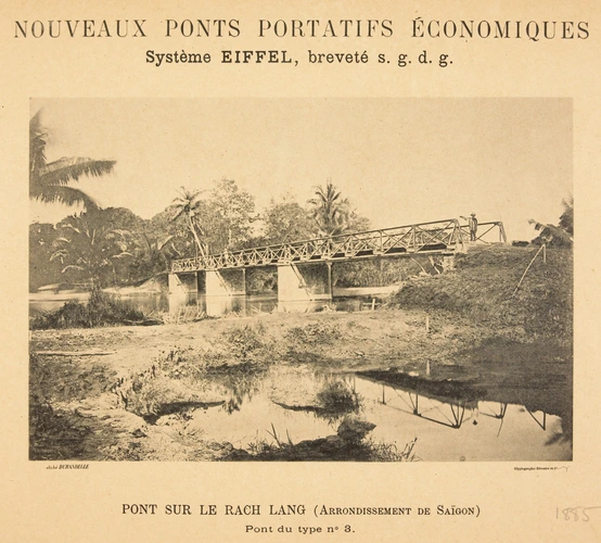 Pont sur le Rach-Lang, arrondissement de Saïgon, nouveaux ponts portatifs économiques, système Eiffel - Louis-Emile Durandelle