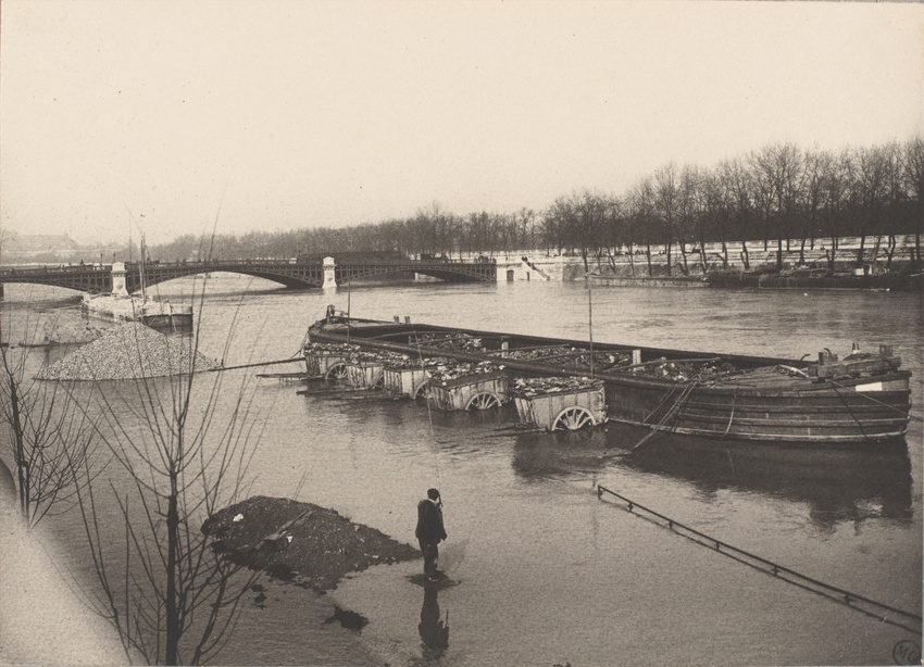 Fernand Arnal - Crue de la Seine, port d'Orsay, 9 mars 1906