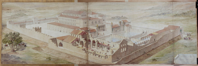Albert Ballu - Algérie, ruines de Théveste (Tébessa), perspective du monastère b...
