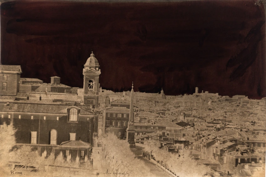 Alfred-Nicolas Normand - Panorama de Rome depuis la Villa Médicis, pièce de droi...