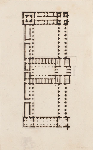 Edouard Villain - Plan d'un édifice rectangulaire