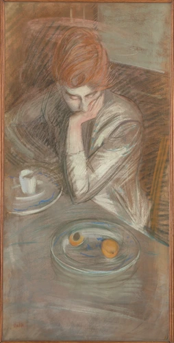 Paul Helleu - Femme assise, accoudée à une table