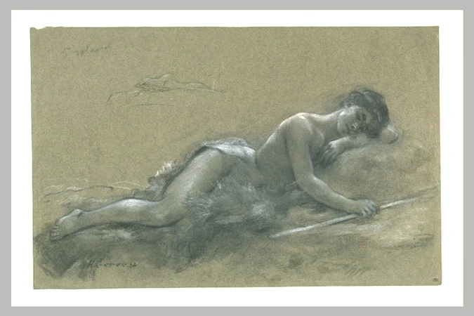 Henri Gervex - Femme nue, couchée, la tête posée sur son bras gauche