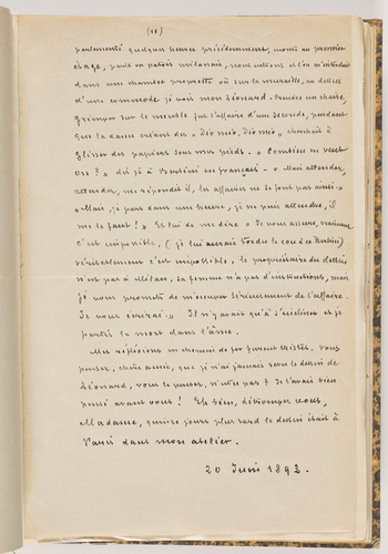 Léon Bonnat - Lettre de onze feuillets de Léon Bonnat