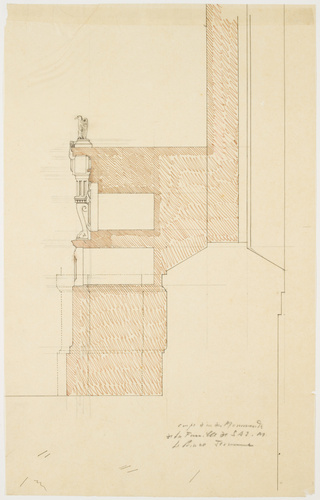 Alfred-Nicolas Normand - Chapelle Saint-Jérôme aux Invalides, autel, coupe trans...