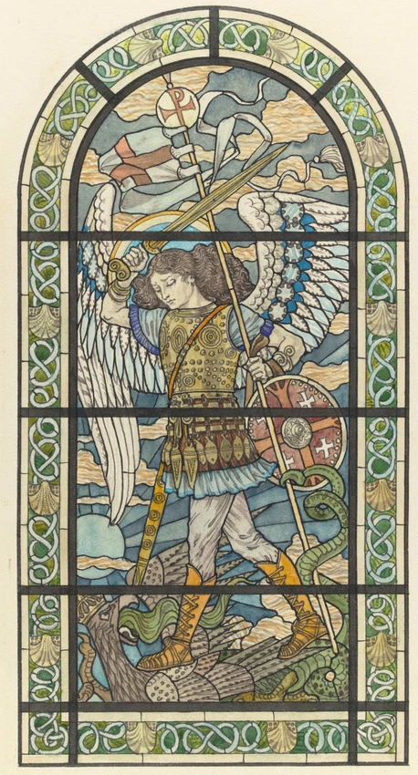 Eugène Grasset - Projet de vitrail pour Saint-Honoré d'Eylau, maquette: Jeanne-d...