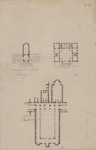 Louis Boitte - Plan d'une basilique à Palmyre et du Forum d'Herculanum