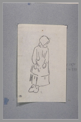 Jean-François Millet - Petite fille debout pour 'La Précaution maternelle'