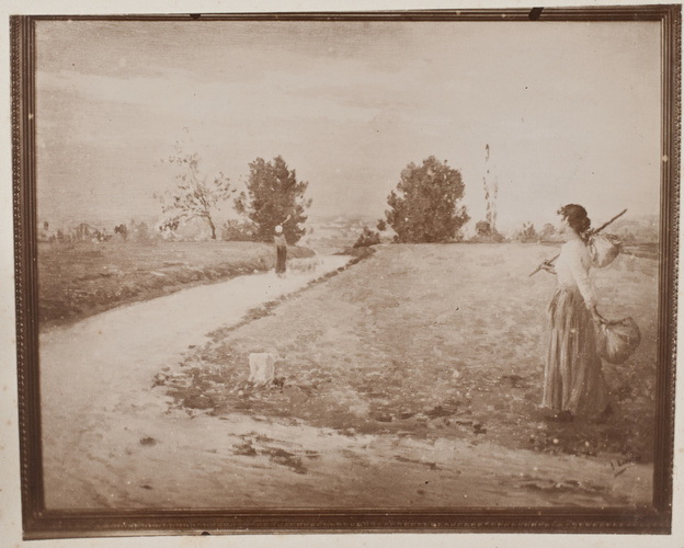 Anonyme - Reproduction d'un tableau de Henry Lerolle (Une jeune femme debout en ...