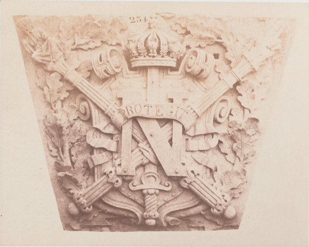Édouard Baldus - Clé d'arcades, de Jules Lafrance, décor du palais du Louvre, Pa...