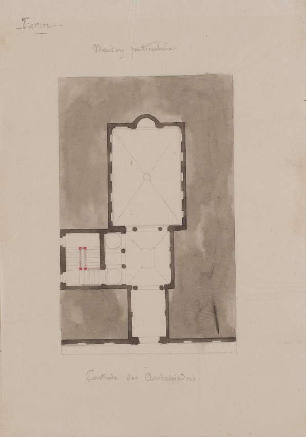 Edouard Villain - Plan d’une maison particulière, contrada dei Ambasciadori, Tur...