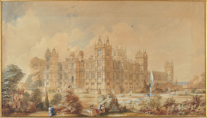 Joseph Paxton - Vue des façades d'honneur et ouest du château de Ferrières