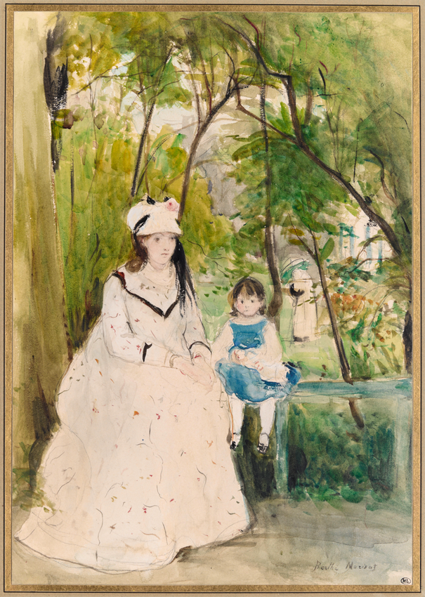 Berthe Morisot - Jeune femme dans un paysage