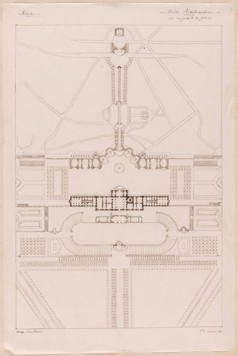 Edouard Villain - Plan général de la Villa Aldobrandini avec une partie de ses j...