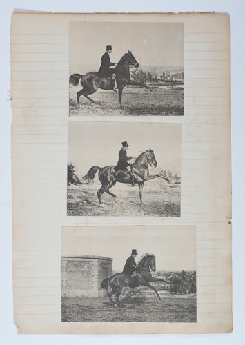 Jacques Lalaing de - Cavalier sur un cheval pattes avant dressées, en trois temp...