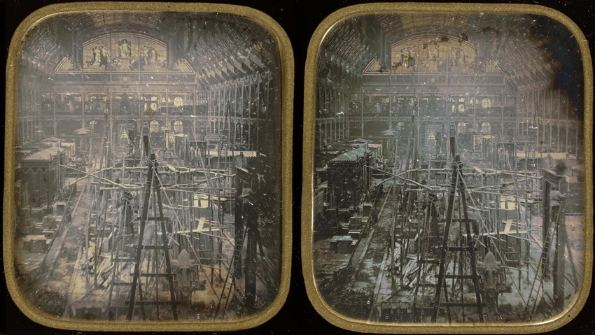 Anonyme - Travaux de montage de l'Exposition universelle de 1855, Palais de l'In...