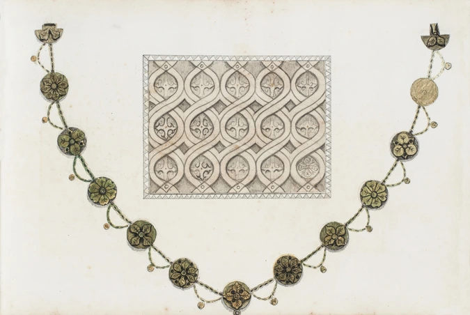 Enguerrand du Suau de la Croix - Collage d'un motif décoratif avec entrelacs, un...