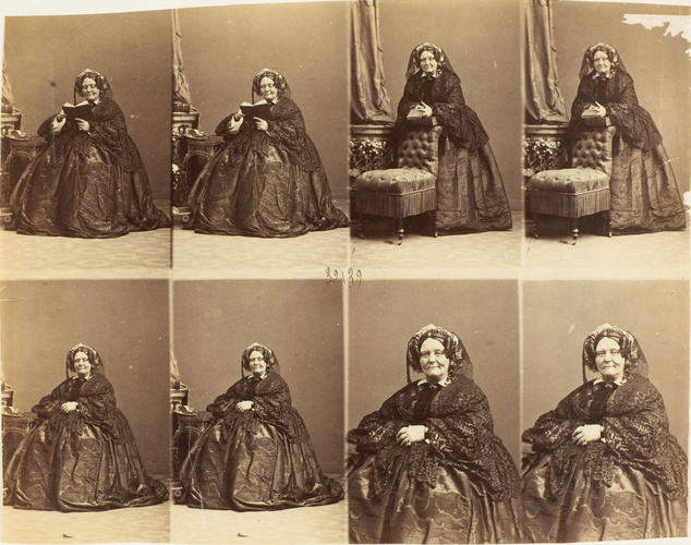 André Adolphe Eugène Disdéri - Lady Duff Gordon en huit poses, six assise, deux ...