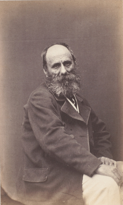 Achille Bonnuit - Homme agé barbu, assis, trois-quarts de profil