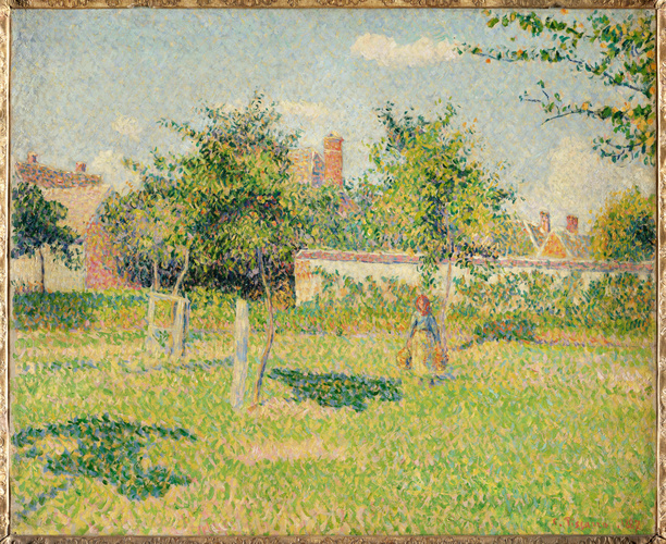 Camille Pissarro - Femme dans un clos, soleil de printemps dans le pré à Eragny