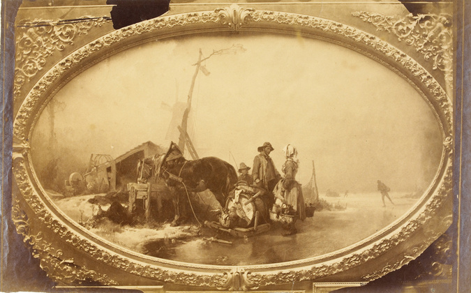 André Adolphe Eugène Disdéri - "L'hiver en Hollande", peinture de Eugène Le Poit...
