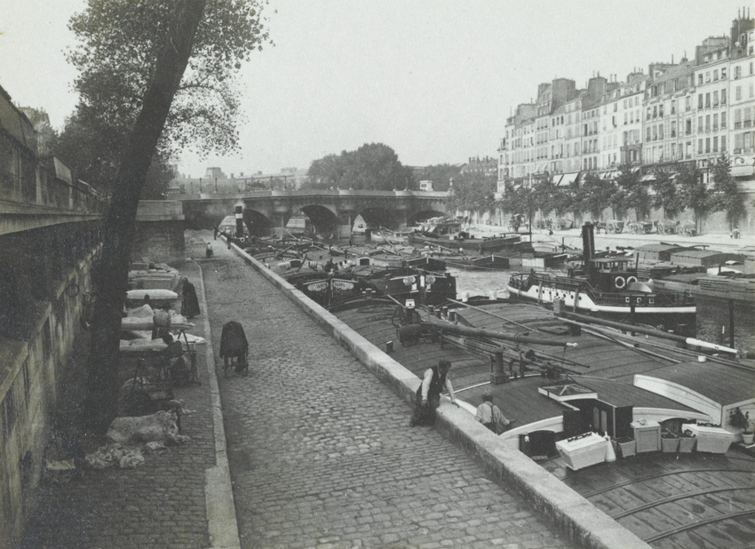 Charles Augustin Lhermitte - Paris, un quai, le Pont-Neuf et l'île de la Cité