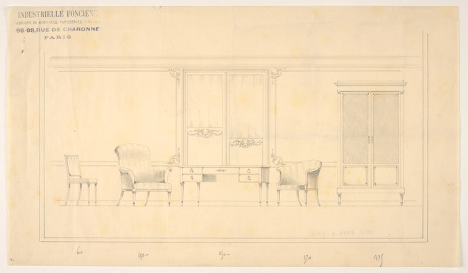 Industrielle Foncière - Ensemble de meubles. Fauteuils, chaises, armoires, burea...