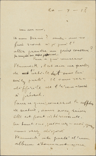 Guillaume Apollinaire - Correspondance manuscrite : Guillaume Apollinaire à Paul...