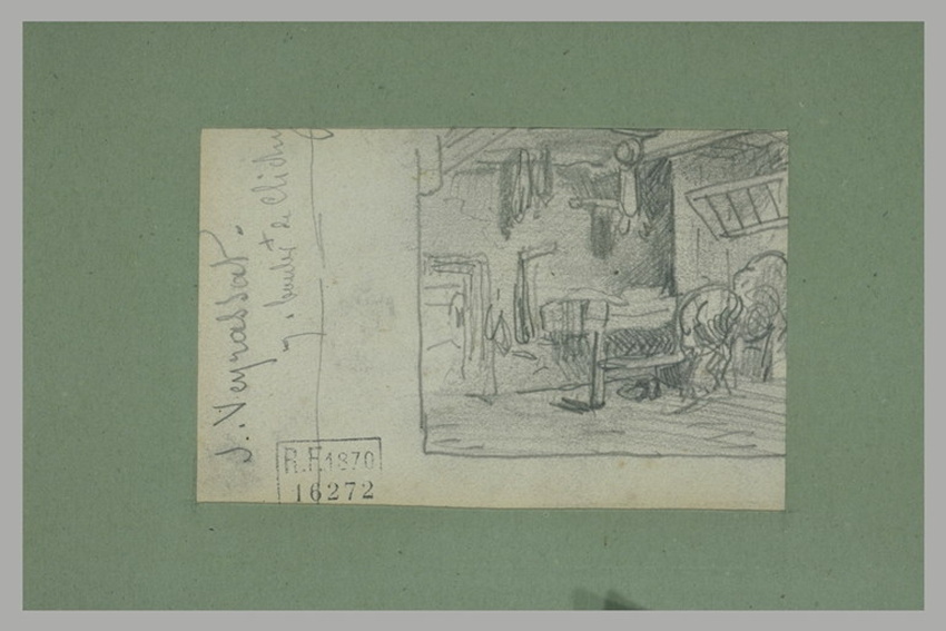 Jules Jacques Veyrassat - Intérieur d'étable
