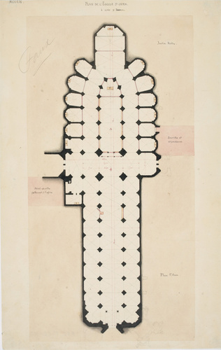 Victor Ruprich-Robert - Rouen, plan de l'église Saint-Ouen