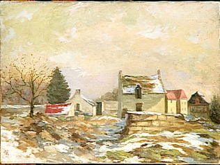 Paul Gachet - Vue de Louveciennes, neige