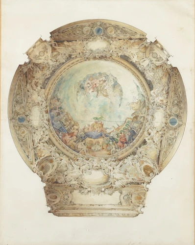 Maurice Boille - Décoration d'une salle de spectacle, plan du plafond