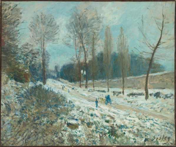 Alfred Sisley - La Côte du Coeur-Volant à Marly sous la neige