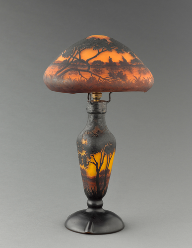 Daum - Lampe de table à décor de paysage aquatique