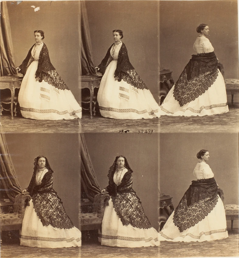 André Adolphe Eugène Disdéri - Mme. Leigh Egerton en six poses en pied