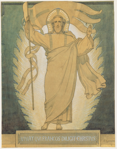 Charles Lameire - Eglise de la Madeleine, carton préparatoire à la frise en mosa...
