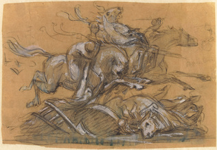Charles Lameire - Projet de monument à Jeanne d'Arc, groupe sculpté du soubassem...