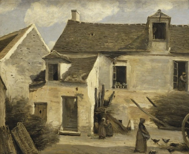 Camille Corot - Cour d'une maison de paysans aux environs de Paris