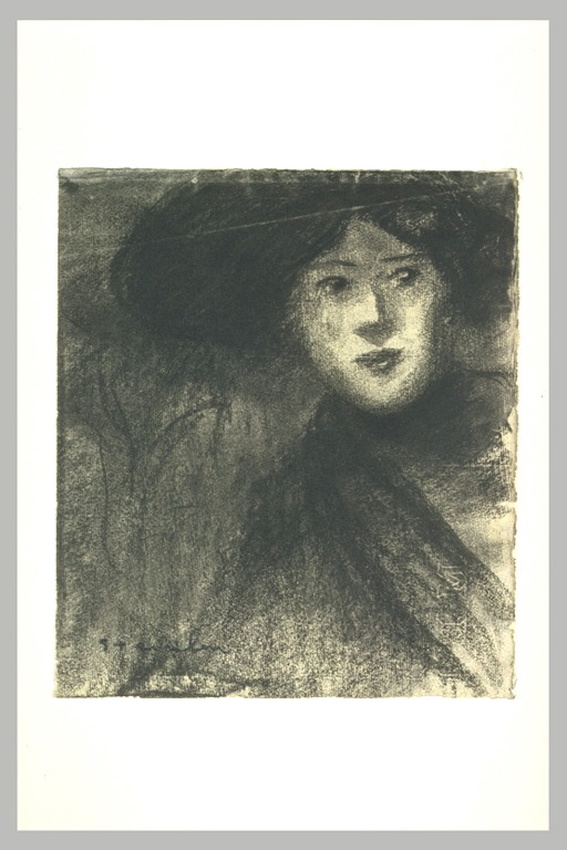 Théophile Alexandre Steinlen - Femme au chapeau noir