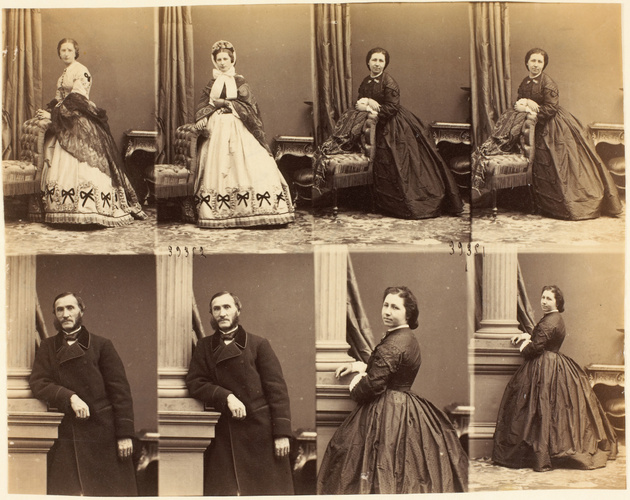 André Adolphe Eugène Disdéri - Mmes Fregnes et Rigaut en six poses et un homme e...