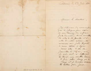 Auguste Lumière - Lettre manuscrite d'Auguste Lumière à Louis Lumière ("Monsieur...