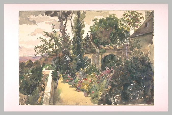 Marie Bracquemond - La Chabanne, jardin en terrasse, dominant la campagne