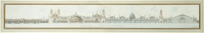 Alphonse Defrasse - Projet pour l'Exposition universelle de 1900, façade latéral...