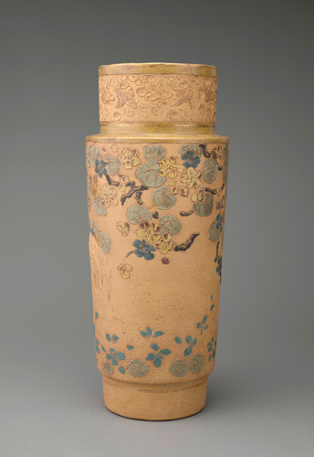 Ernest Chaplet - Vase (d'une paire) à décor japonisant