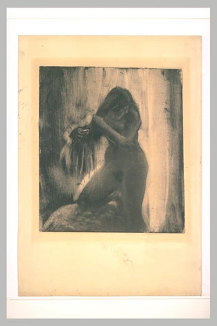 Femme, nue, se coiffant - Edgar Degas